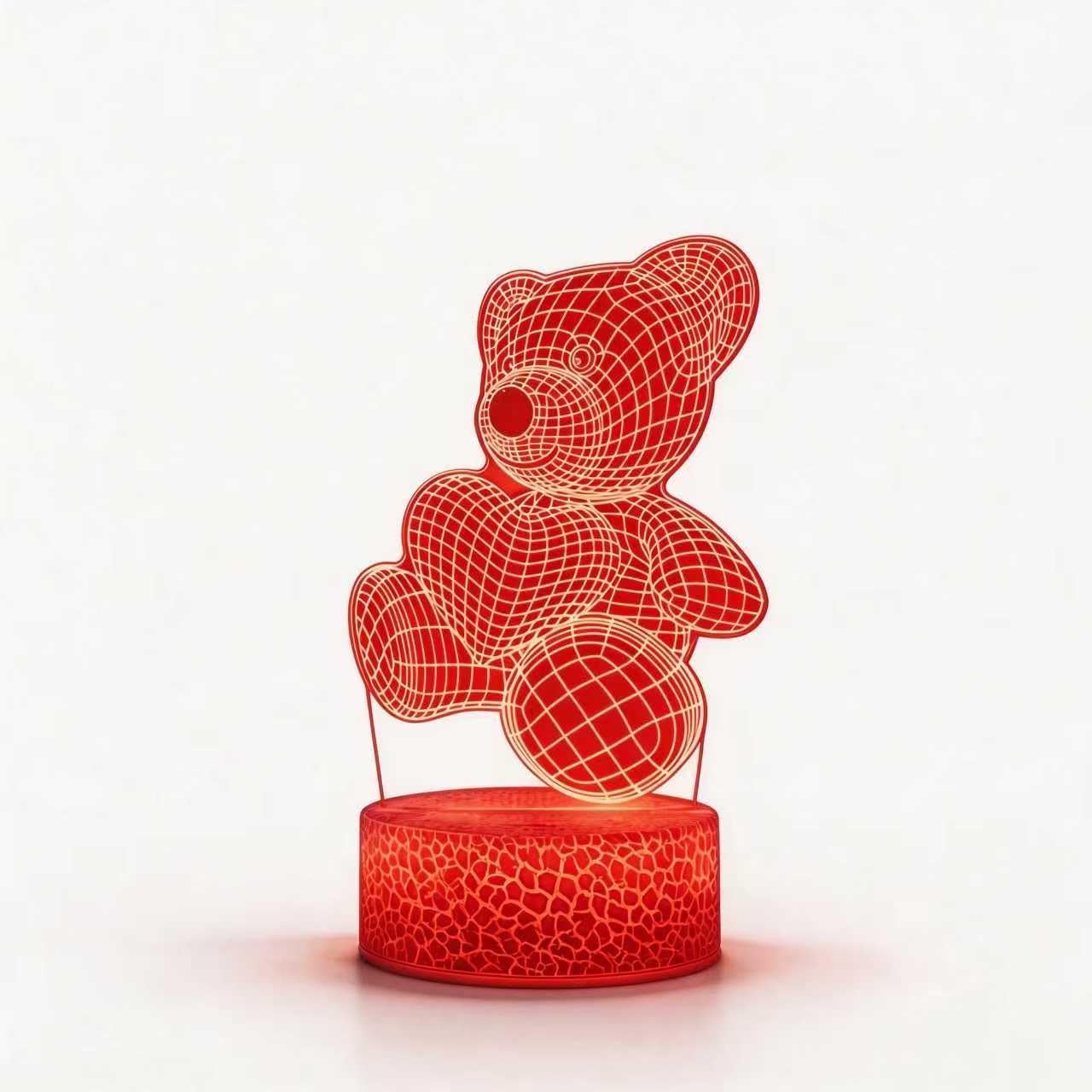 3D Teddy Bear Night Light
